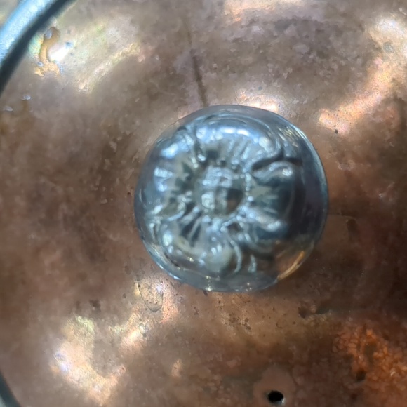 CANACRAFT* vintage copper and pewter wrapped handle tea pot w/ hinged lid - Picture 13 of 15